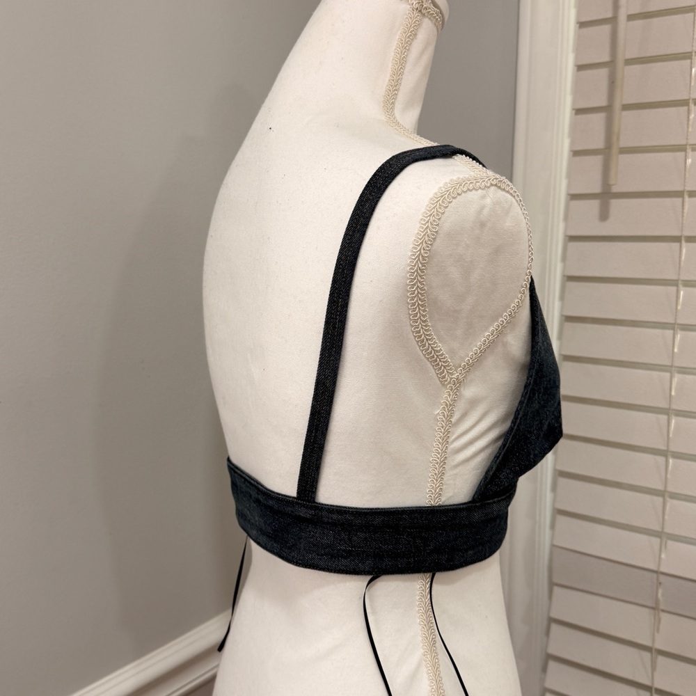 Miu Miu Dark Denim Crop Top - Picture 3 of 7